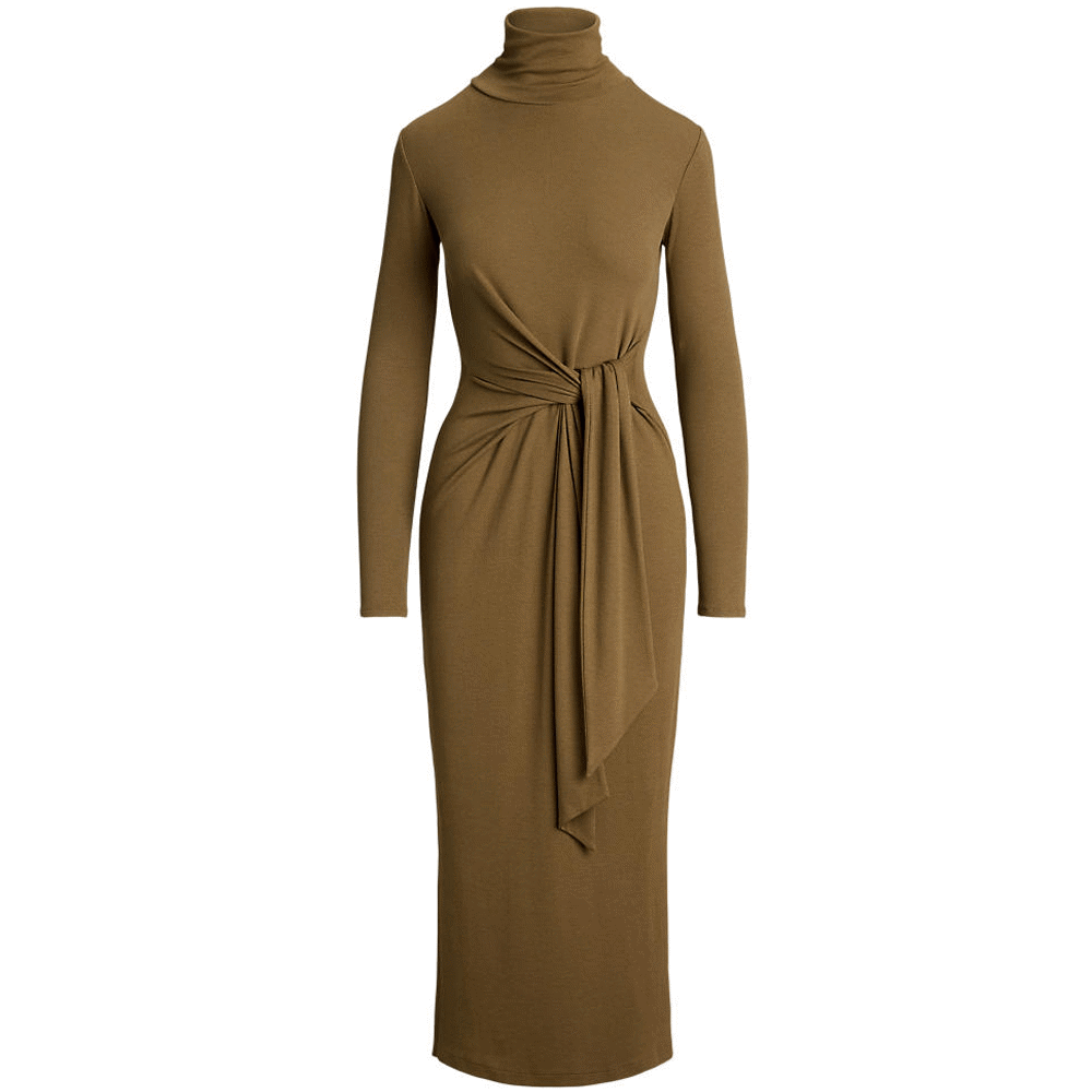 Lauren Ralph Lauren Tie-Front Turtleneck Dress